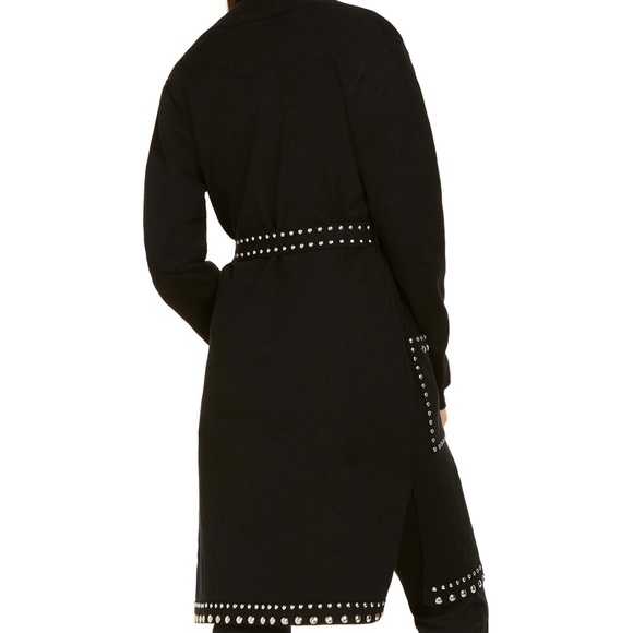 NWT INC International Concepts Black Studded Front Tie Cardigan Deep Black - Picture 4 of 5